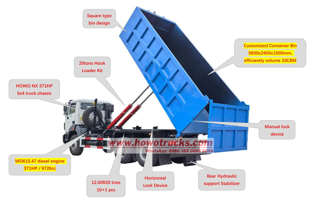 HOWO hook lift garbage truck component